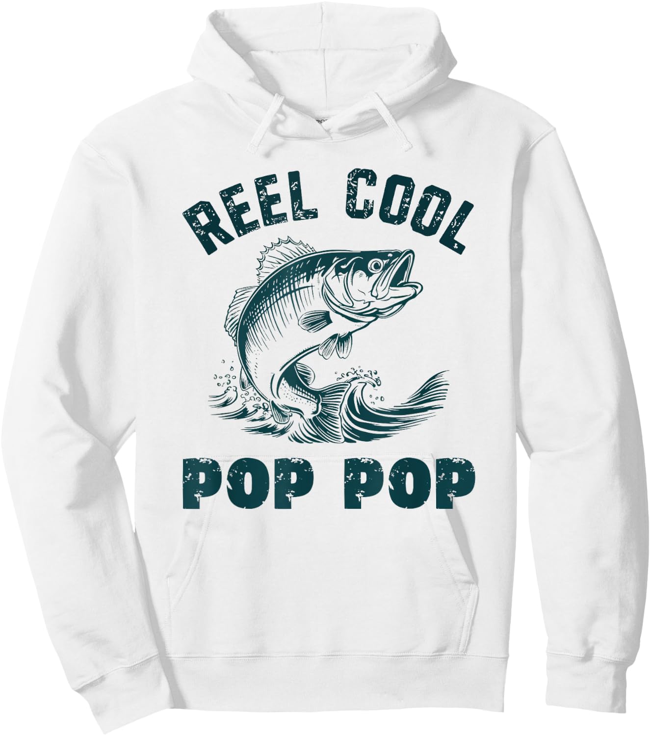 Reel Cool Pop-Pop Fishing Grandpa Vintage Style PopPop Hoodie - Hoodie | White