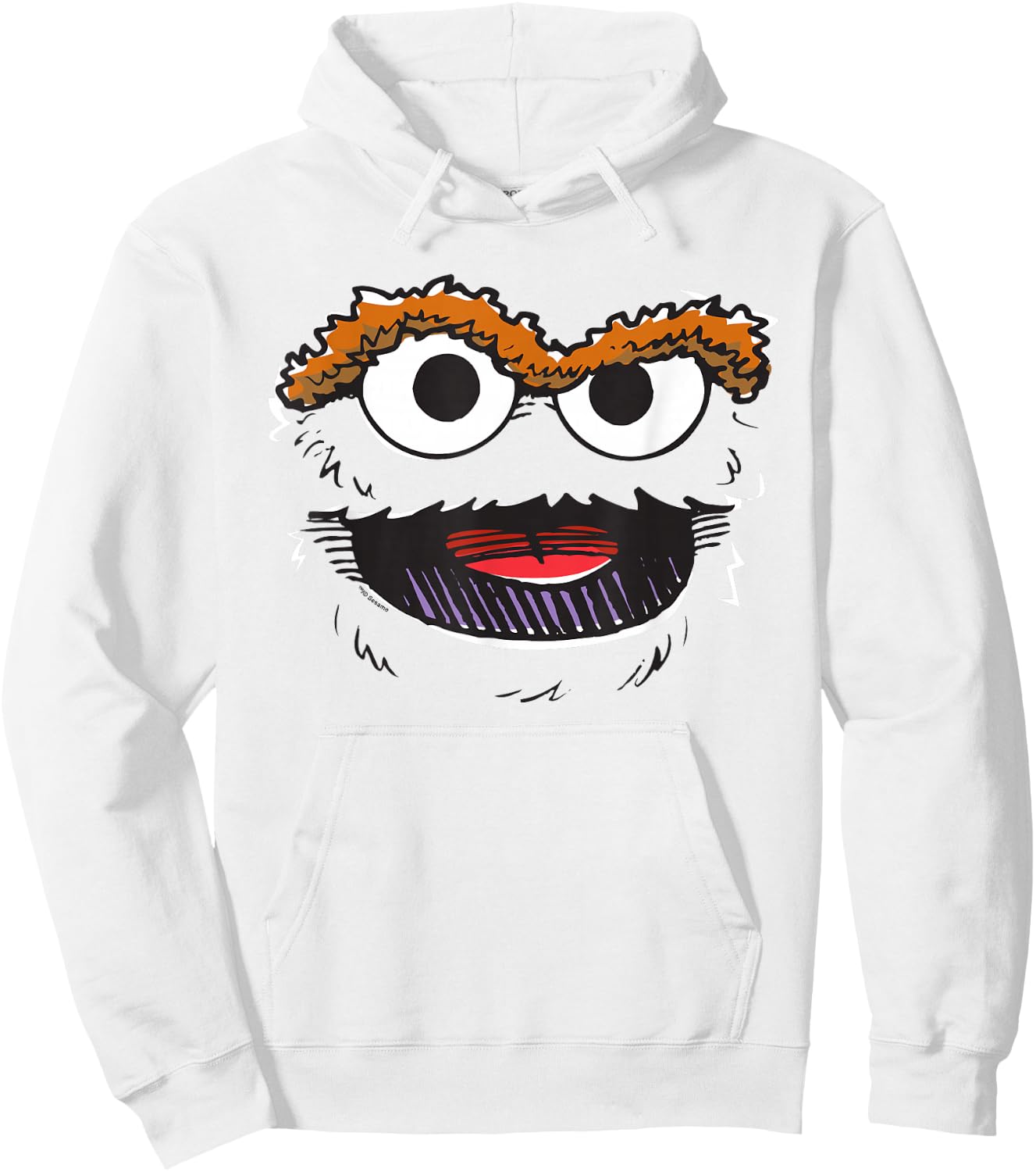 Sesame Street Oscar Retro Sketch Face Halloween Costume Hoodie - Hoodie | White