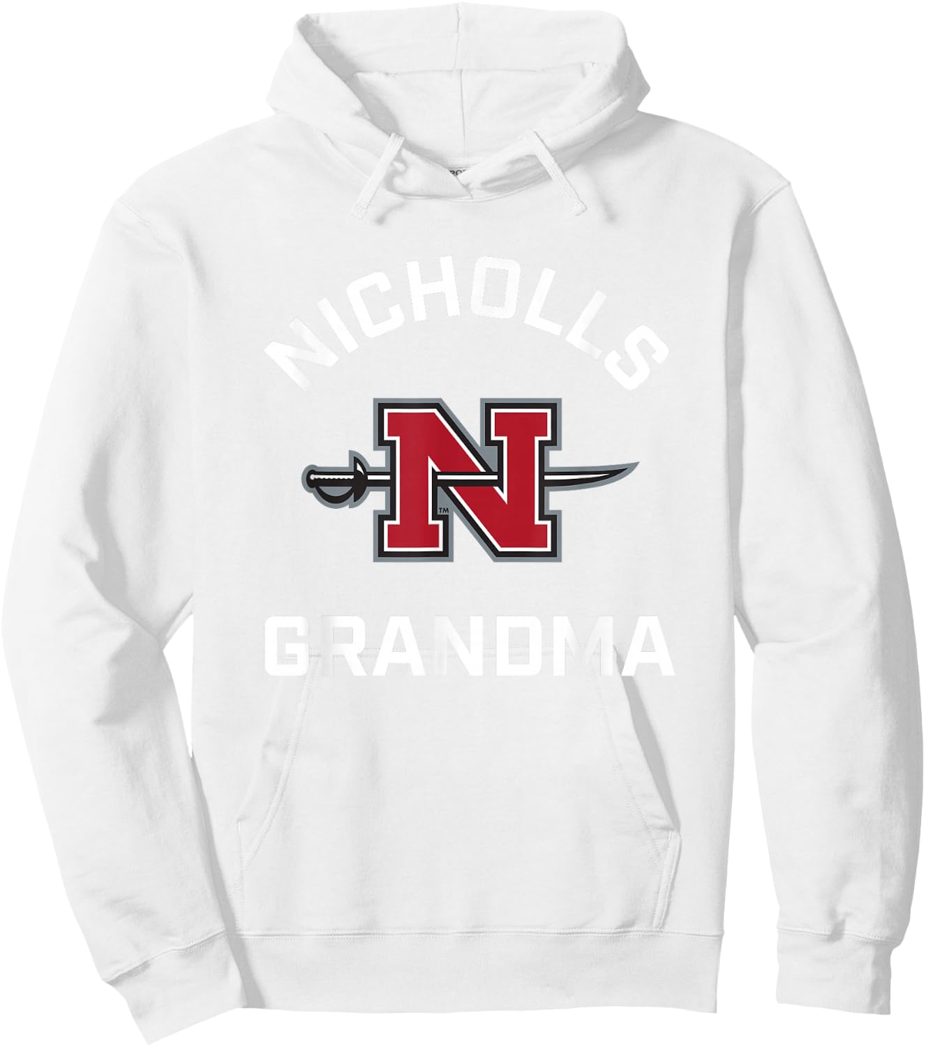 Nicholls State University Colonels Arched Grandma Hoodie - Hoodie | White