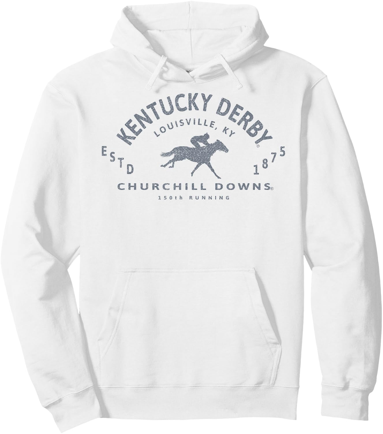 Officially Licensed Kentucky Derby 150th Running Retro Logo Hoodie - Hoodie | White
