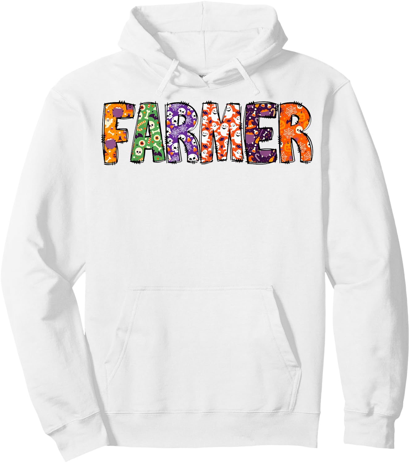 Funny Farmer Halloween Costumes Woman Matching Hoodie - Hoodie | White