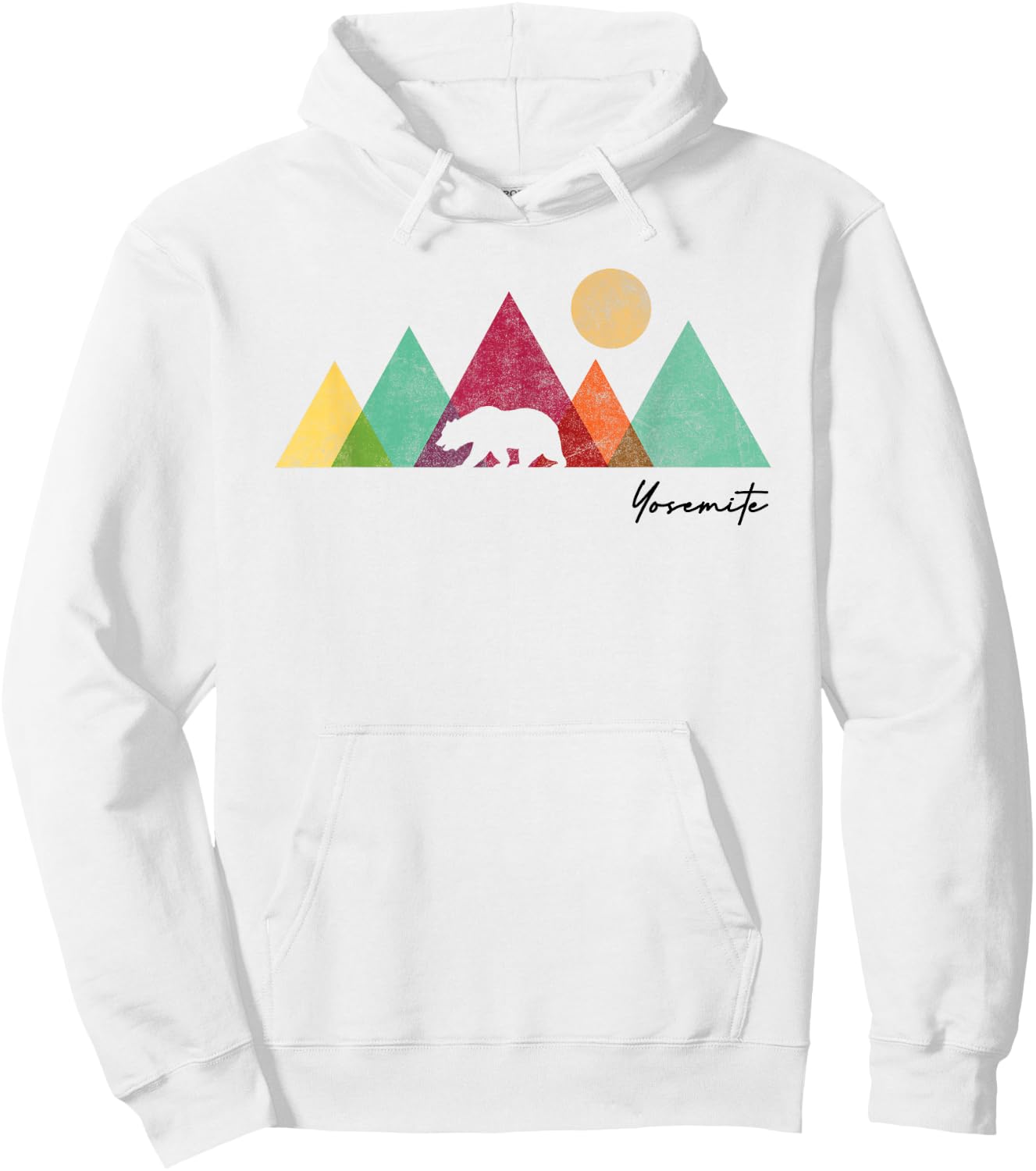 Yosemite California Colorful Bear Mountains National Park Hoodie - Hoodie | White