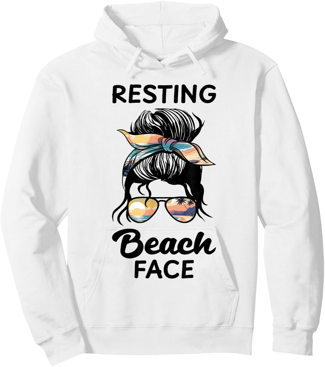 Resting Beach Face Funny Off-Duty Matching Summer Vacation Hoodie - Hoodie | White