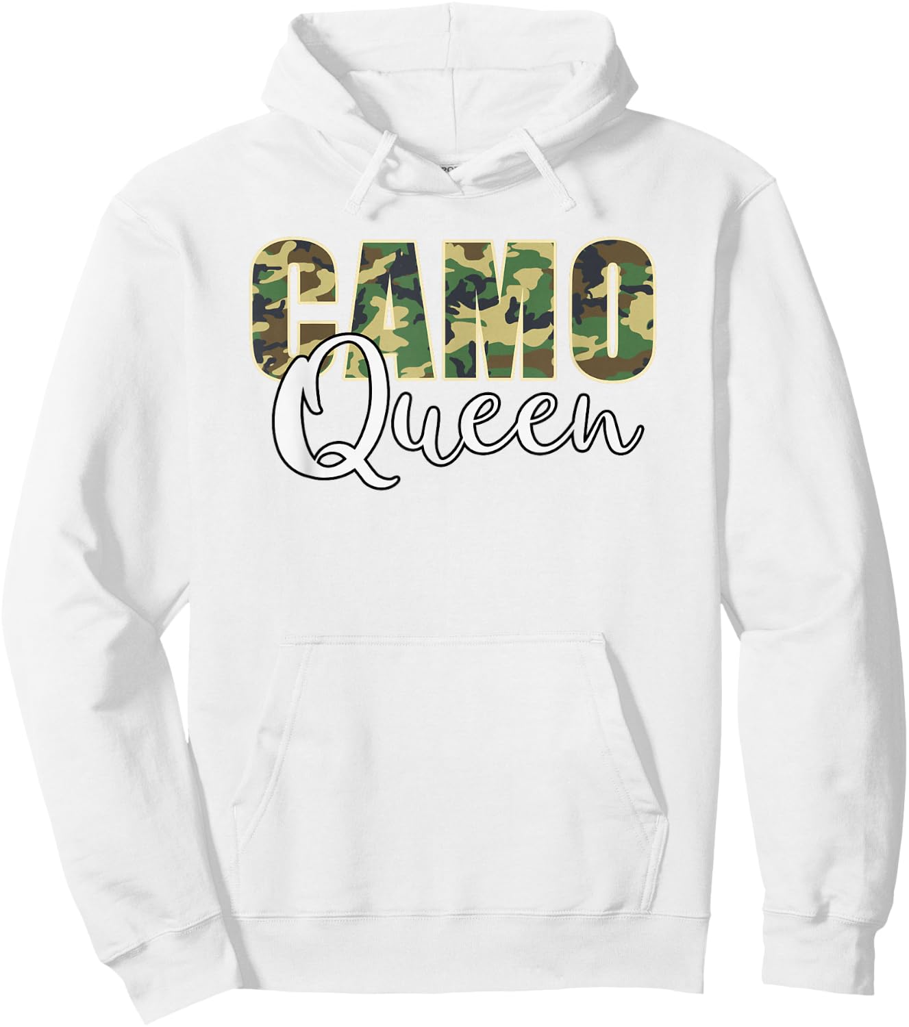Camo Queen Orange Camouflage Women Hoodie - Hoodie | White