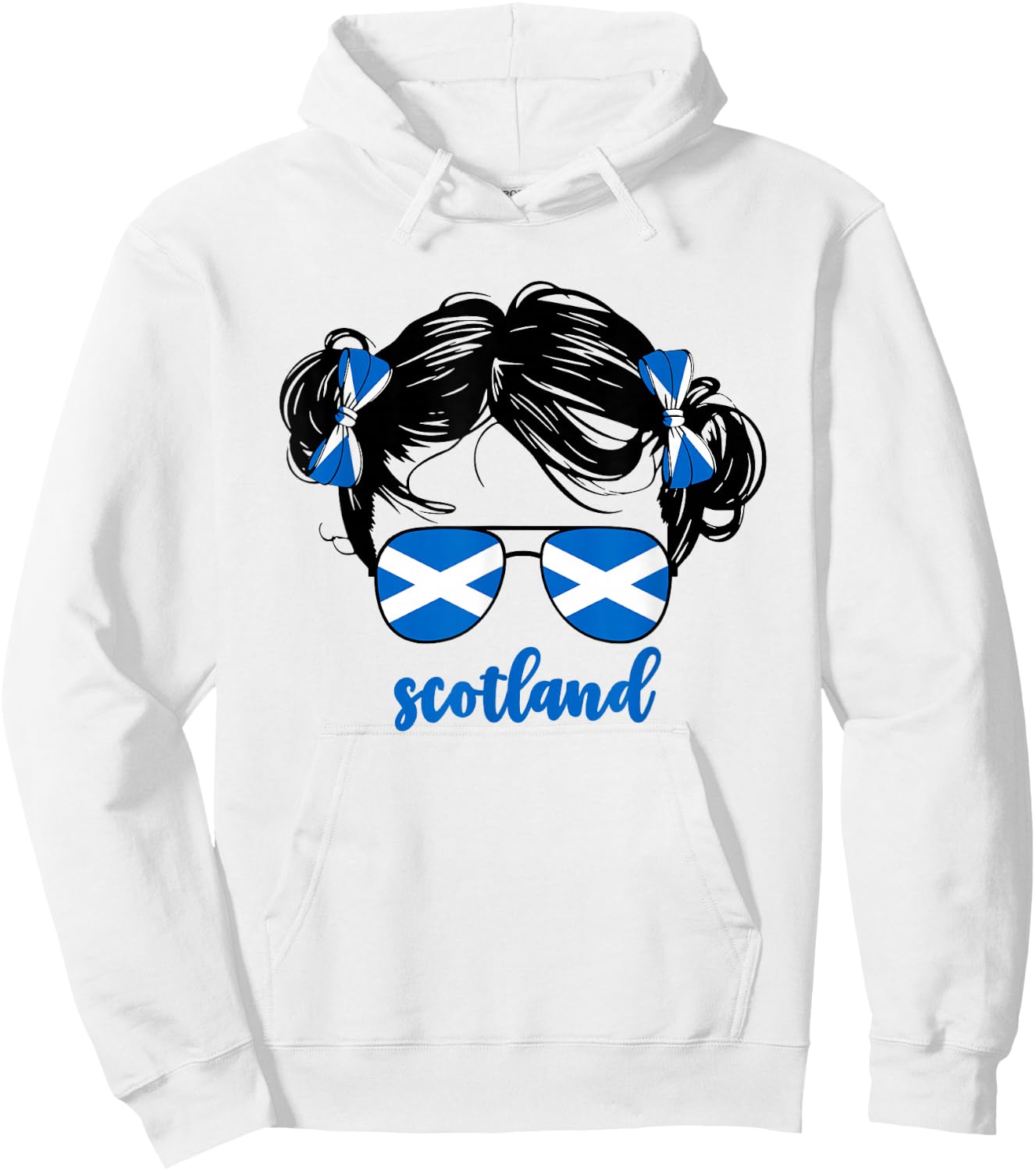 Cute Scottish Girl For Kids Scots Pride Scotland Flag Girls Hoodie - Hoodie | White