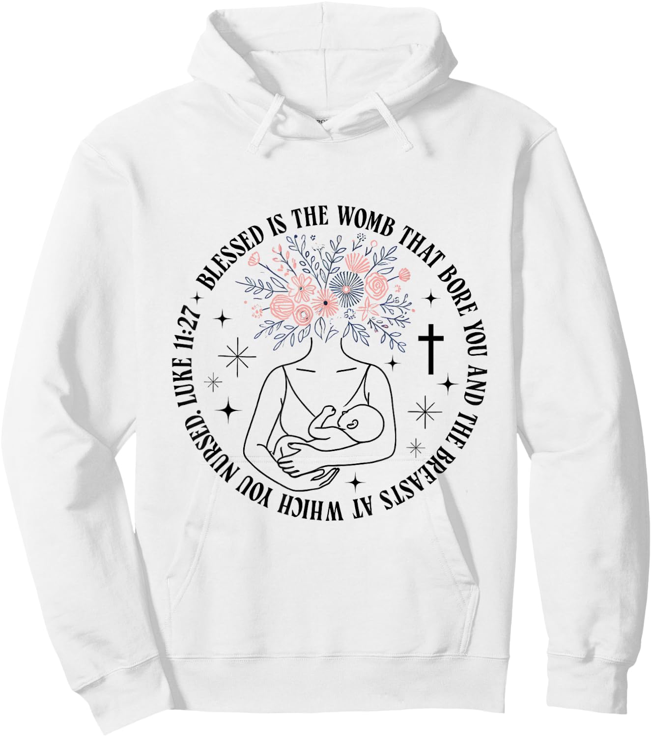 Bible Verse Breastfeeding Awareness Christian Mom New Moms Hoodie - Hoodie | White