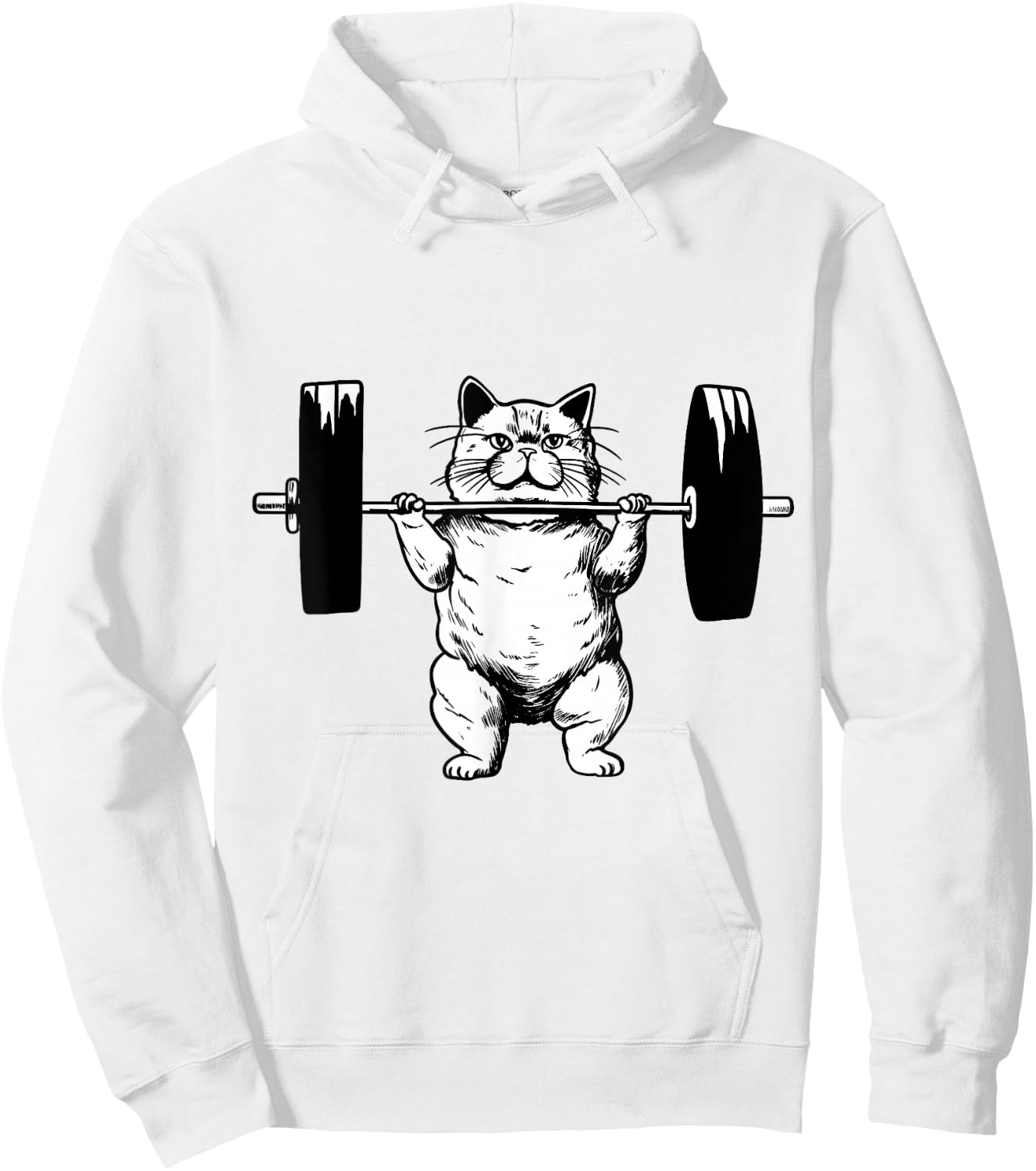 Cat Weightlifting Pet Kitty Workout Weights Cat Owner Hoodie - Hoodie | White