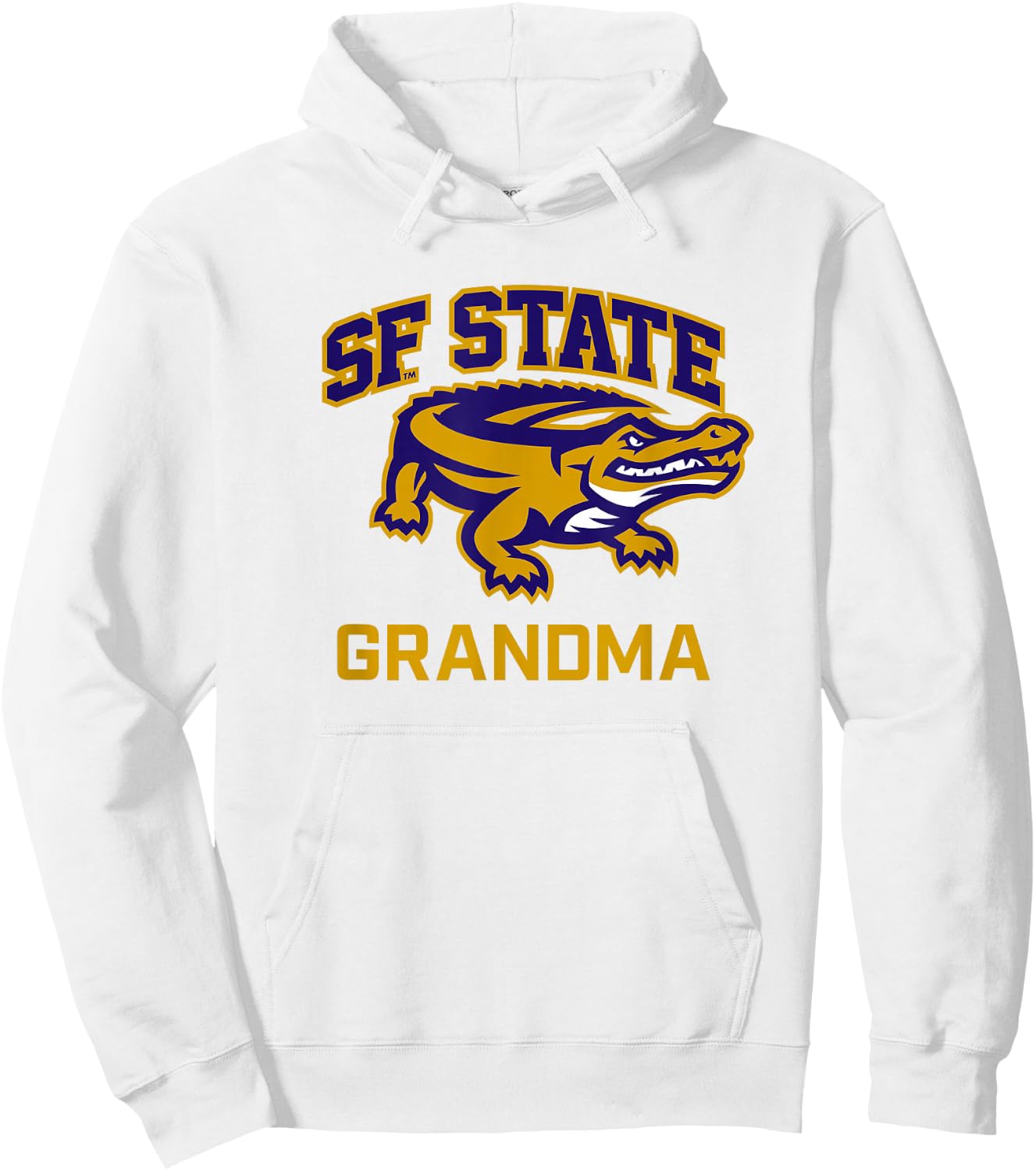 San Francisco State SFSU Gators Arched Grandma Hoodie - Hoodie | White