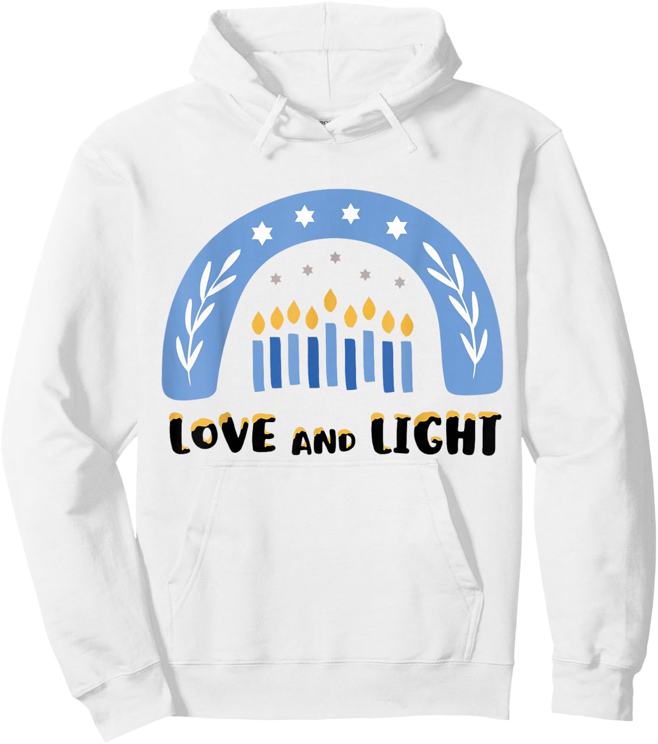 Love and Light Rainbow Hanukkah Jewish Chanukah Men Women Hoodie - Hoodie | White