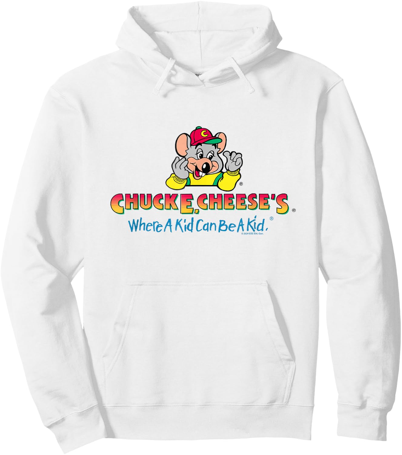Chuck E. Cheese's Where A Kid Can Be A Kid Retro Logo Hoodie - Hoodie | White