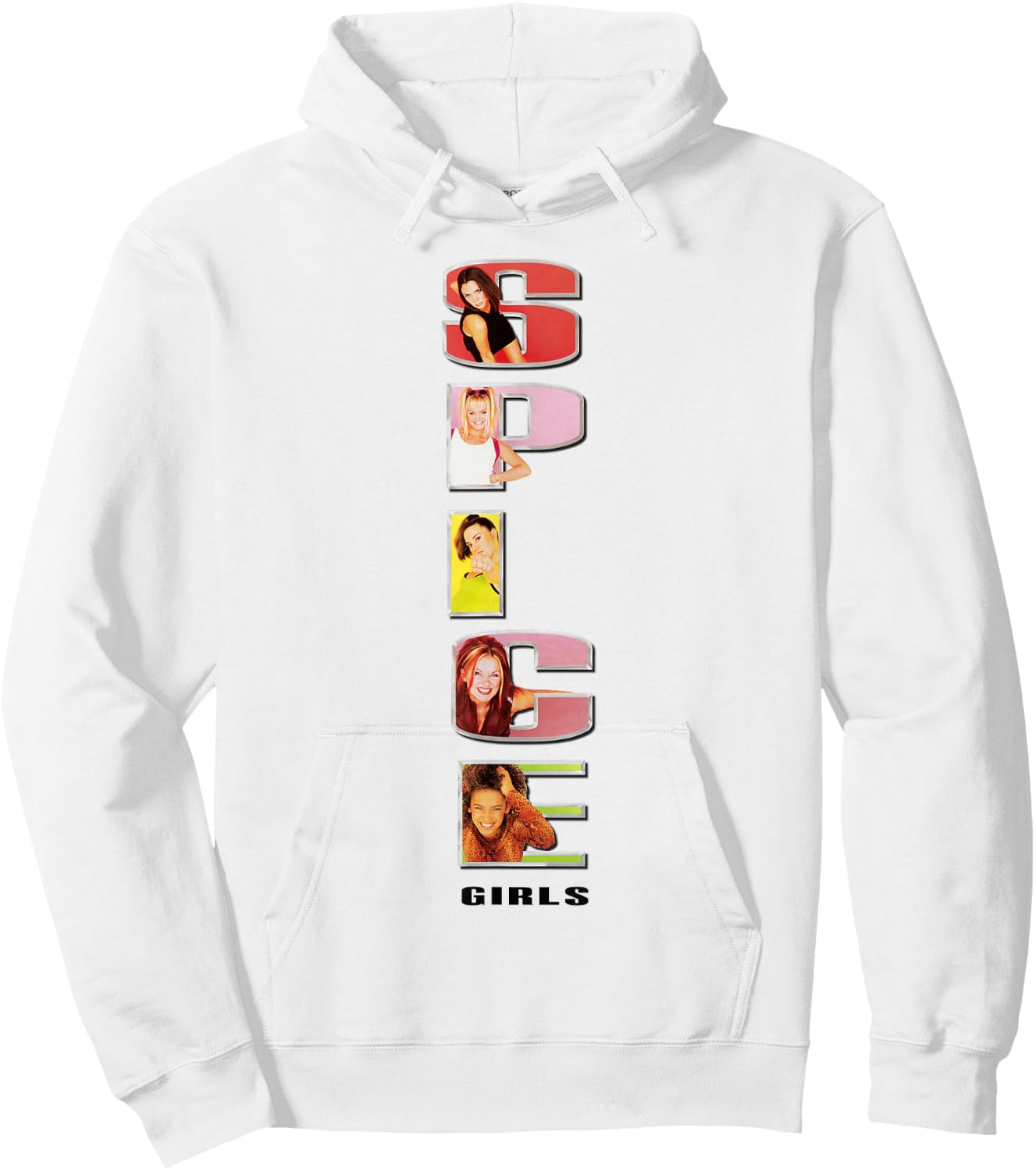 Official Spice Girls Stacked Logo Hoodie - Hoodie | White