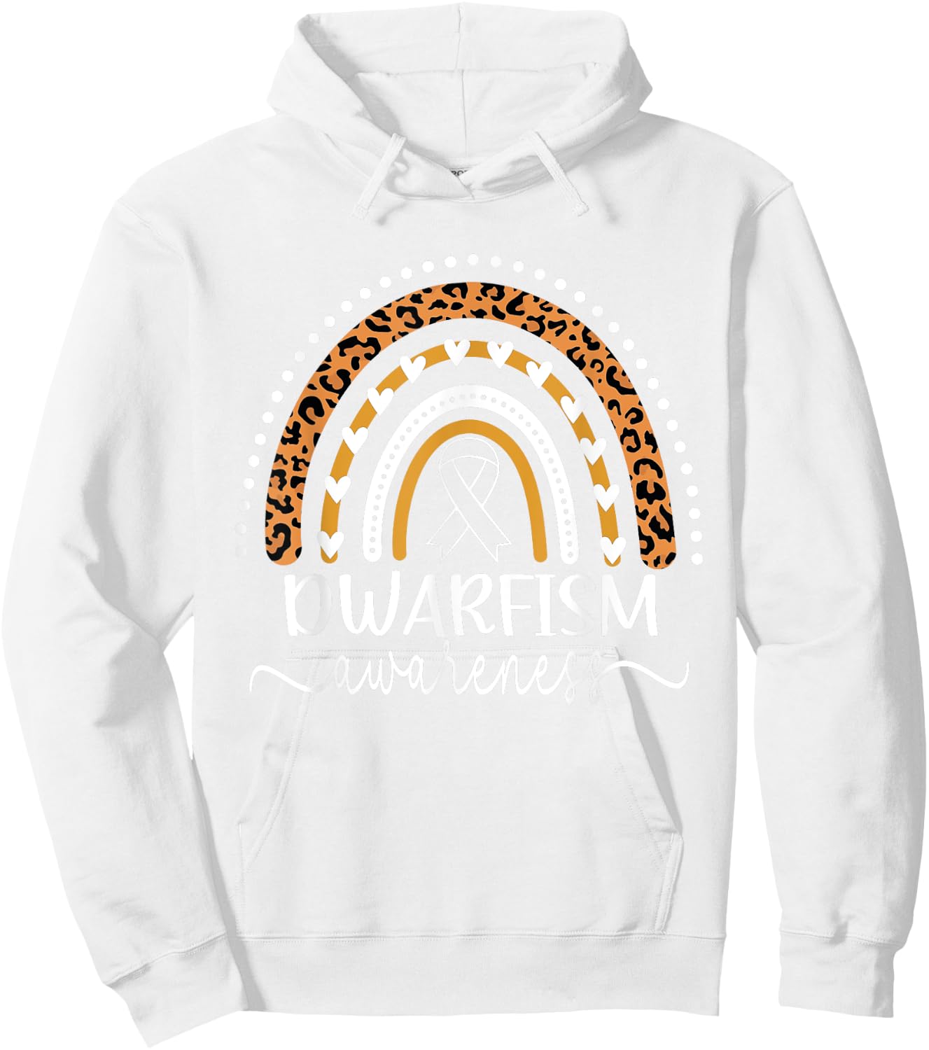 Wear Green Dwarfism Awareness Leopard Rainbow Hoodie - Hoodie | White