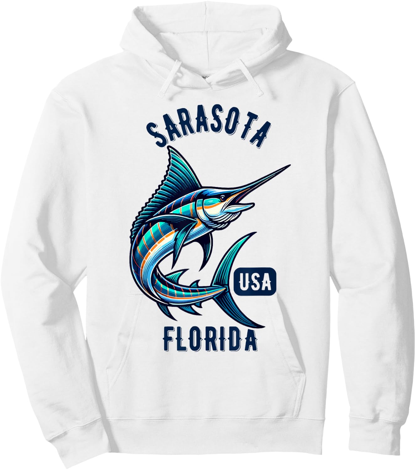 Sarasota Florida USA Fishing Design Hoodie - Hoodie | White