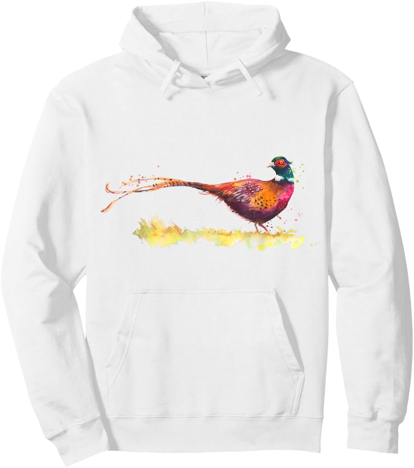 Watercolour Pheasant Drawing Bird Pheasant Watercolour Hoodie - Hoodie | White