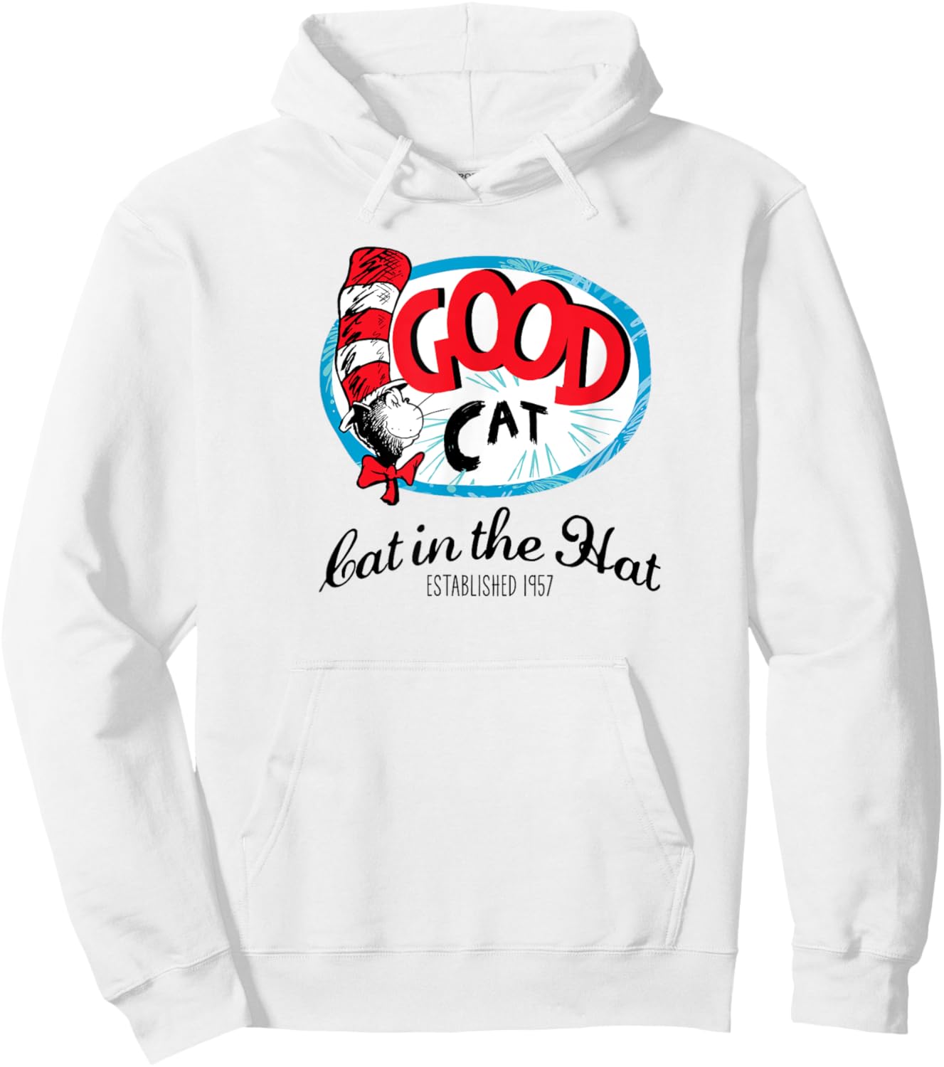Dr. Seuss Good Cat Established 1957 Women Girls Kids Hoodie - Hoodie | White