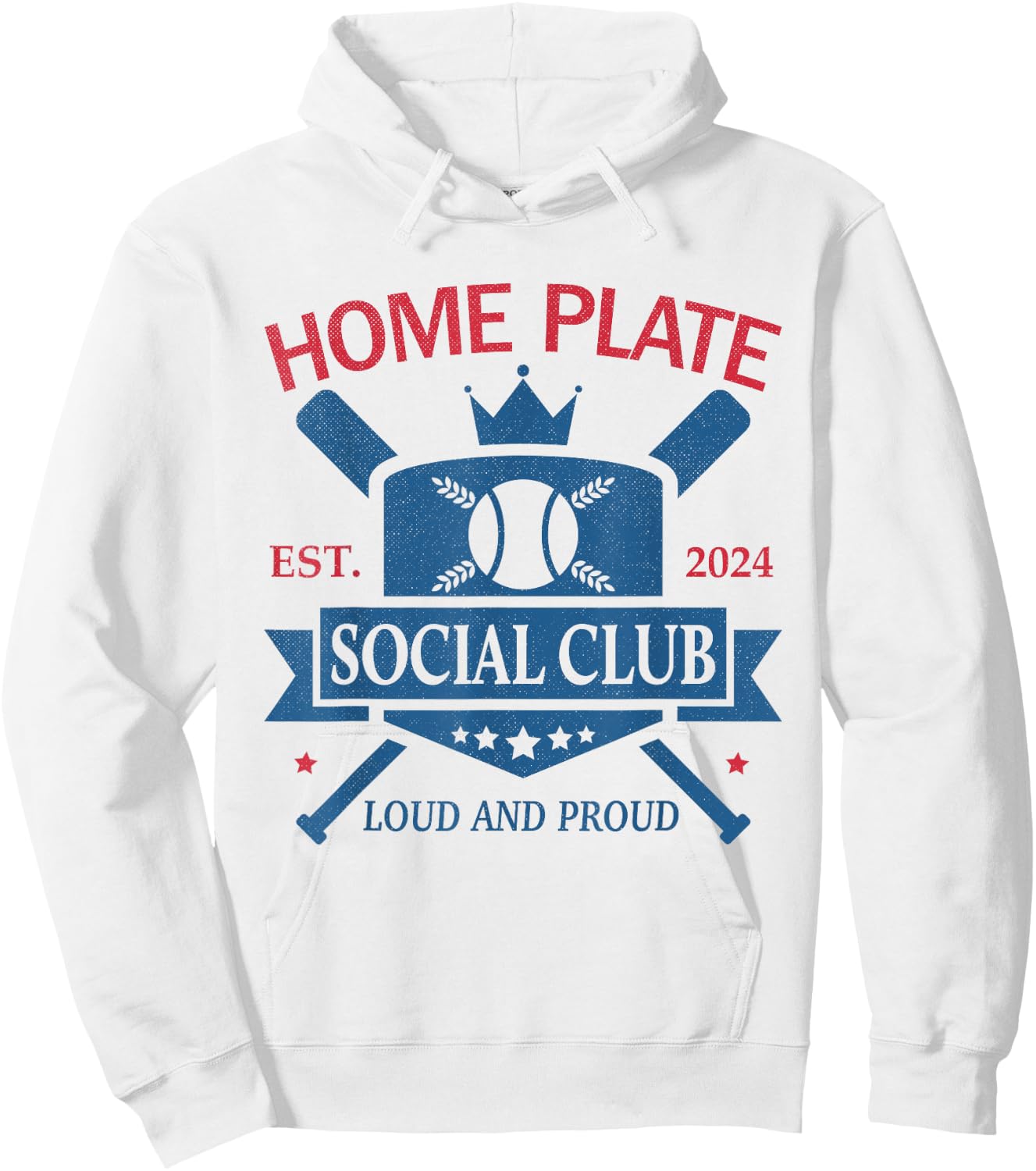 Funny Baseball Home Plate Social Club Hoodie - Hoodie | White