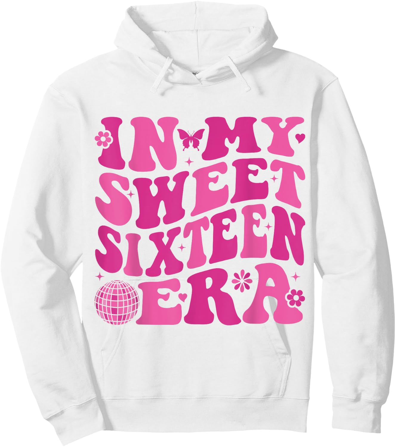 In My Sweet Sixteen Era Groovy Retro Boys Girl 16th Birthday Hoodie - Hoodie | White