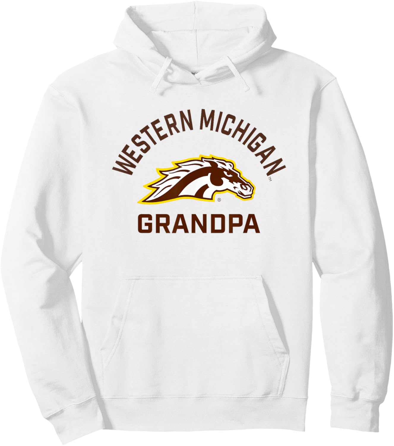 Western Michigan University Broncos Arched Grandpa Hoodie - Hoodie | White