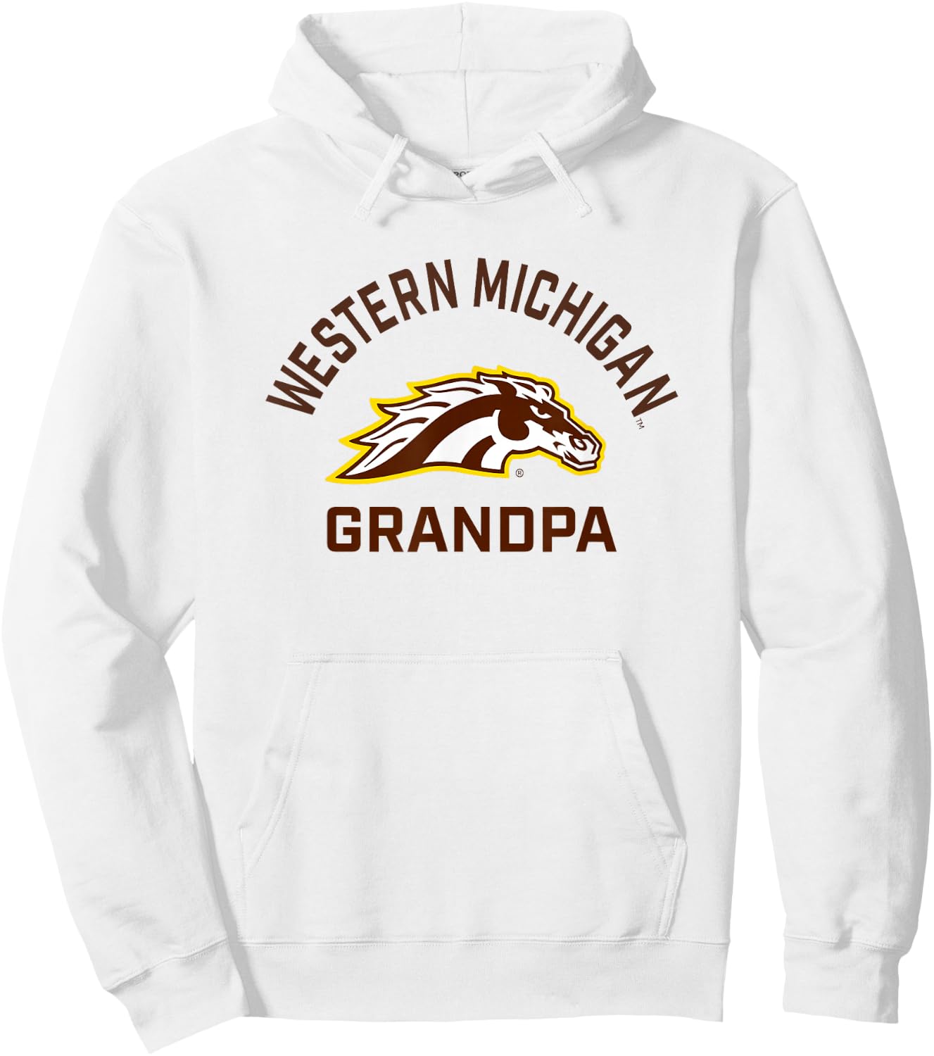 Western Michigan University Broncos Arched Grandpa Hoodie - Hoodie | White