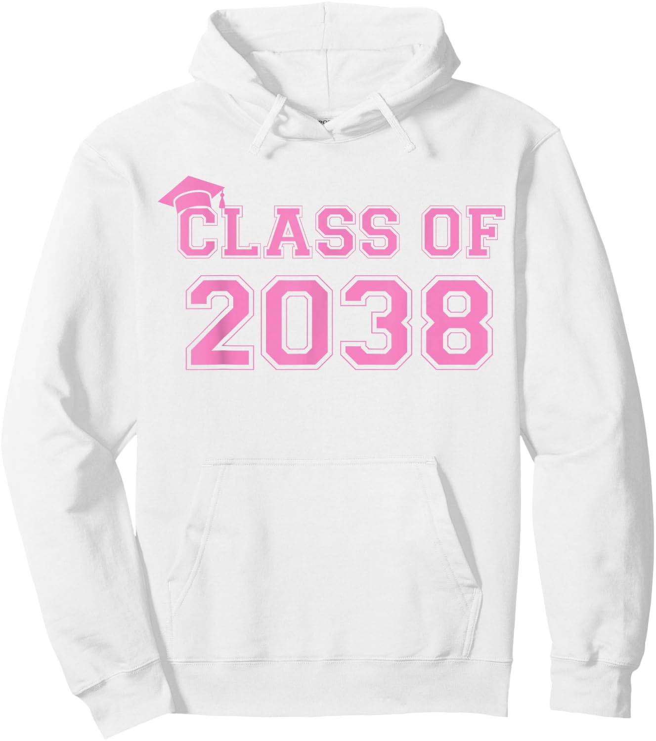 Class Of 2038 Handprint Pre-K Pink Girls 2038 Graduation Hoodie - Hoodie | White