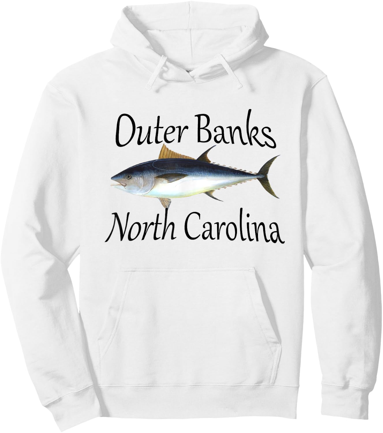 Outer Banks NC Bluefin Tuna Hoodie - Hoodie | White