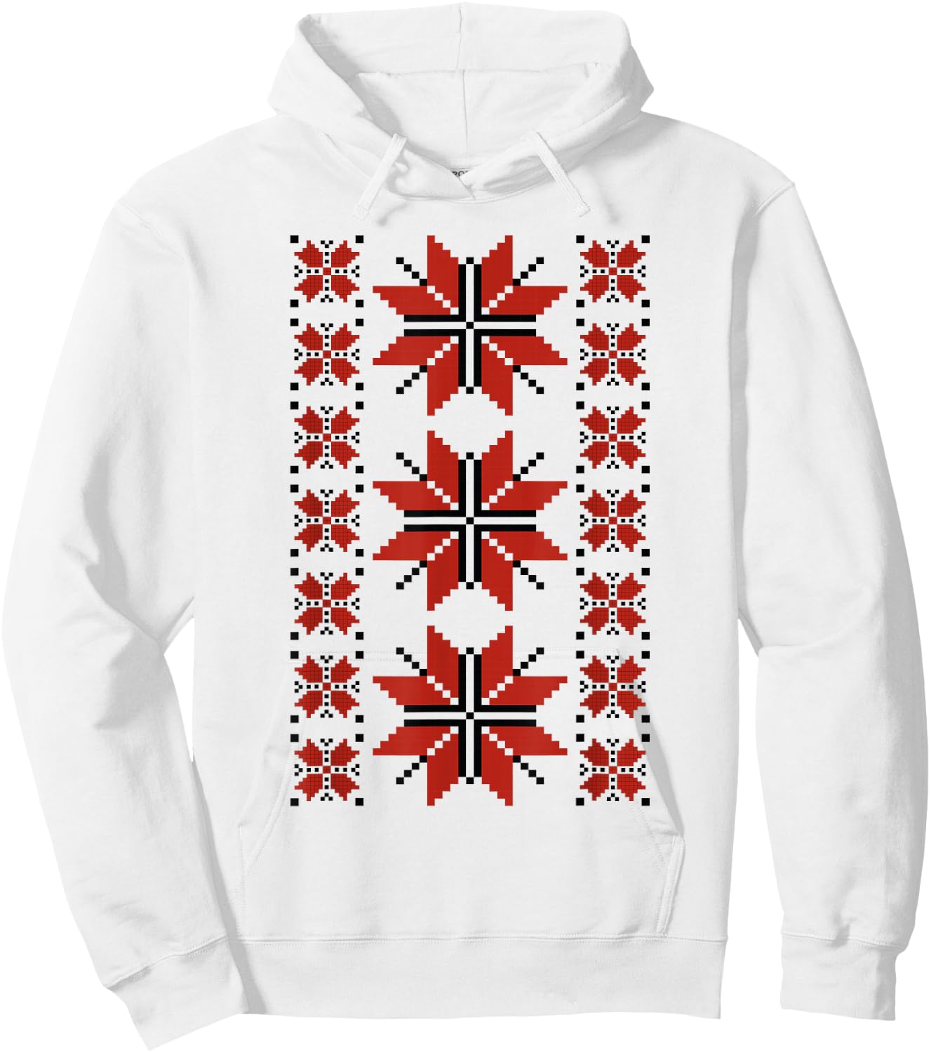 Noi Suntem Romani Traditional Romanian Folk Art Motifs Hoodie - Hoodie | White