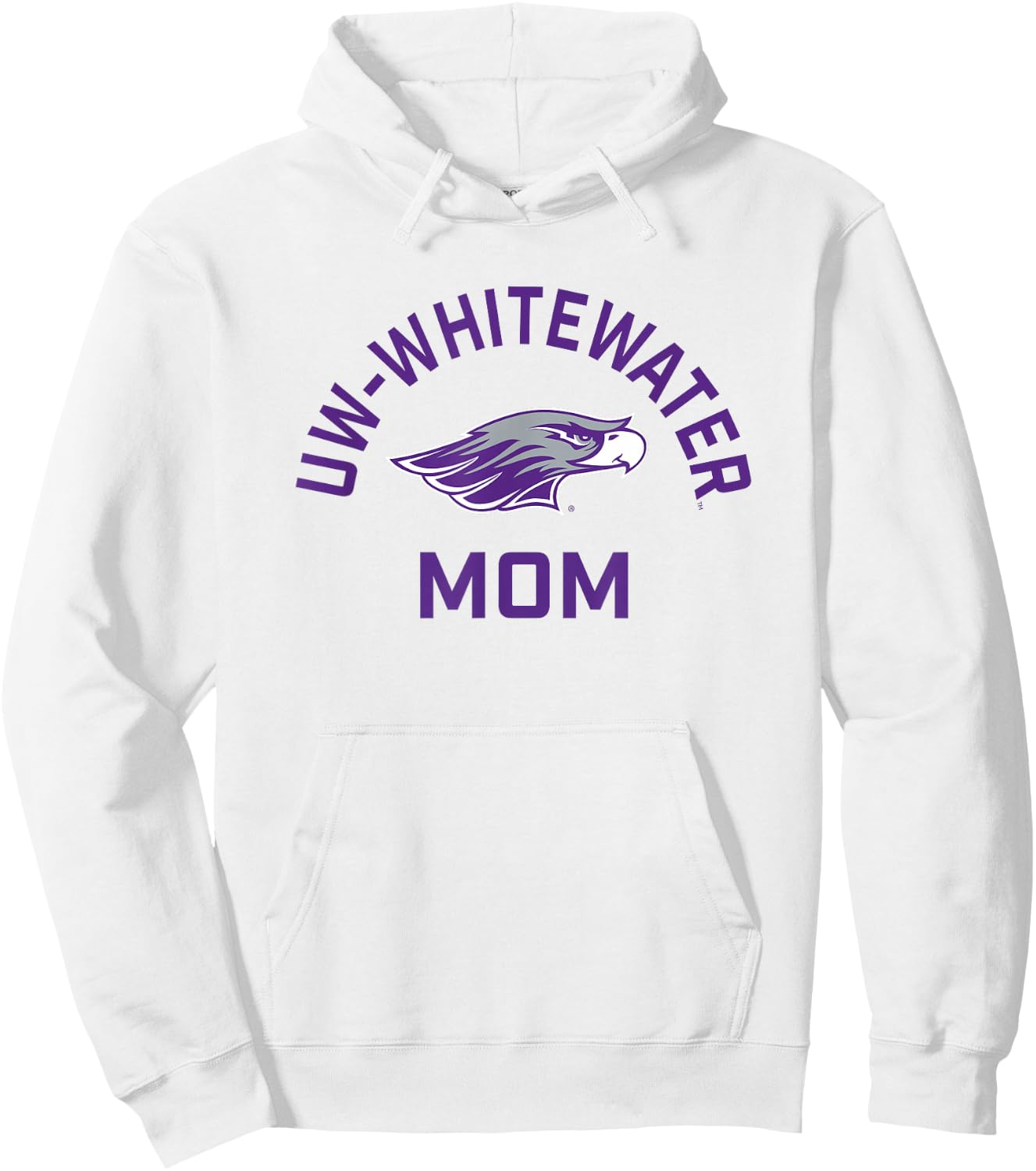 UW-Whitewater Warhawks Arched Mom Hoodie - Hoodie | White