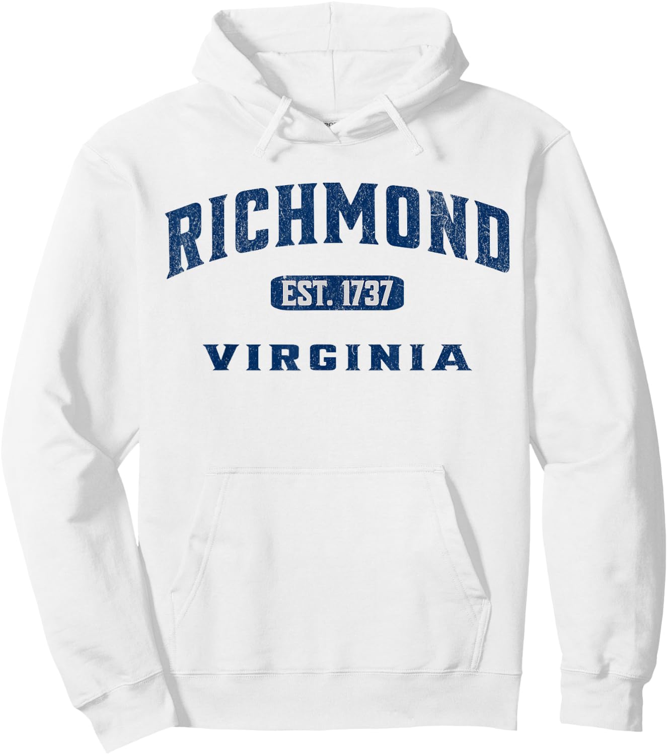 Vintage Athletic VA Souvenir Visit Richmond Virginia Hoodie - Hoodie | White