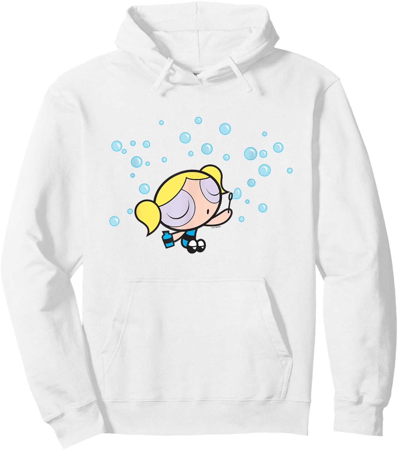 The Powerpuff Girls Bubbles Blowing Bubbles Cute Shot Hoodie - Hoodie | White