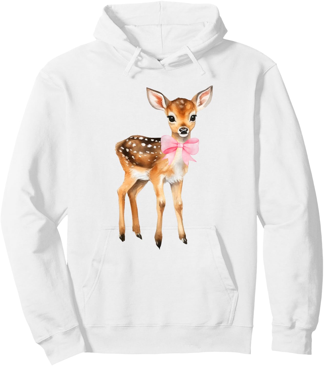 Deer Coquette Bow Girl Cute Aesthetic Girl Woman Reindeer Hoodie - Hoodie | White