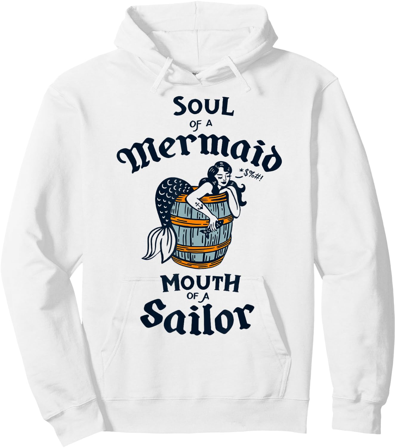 Soul Of A Mermaid: Retro Summer Mermaids Vintage Beach Pinup Hoodie - Hoodie | White