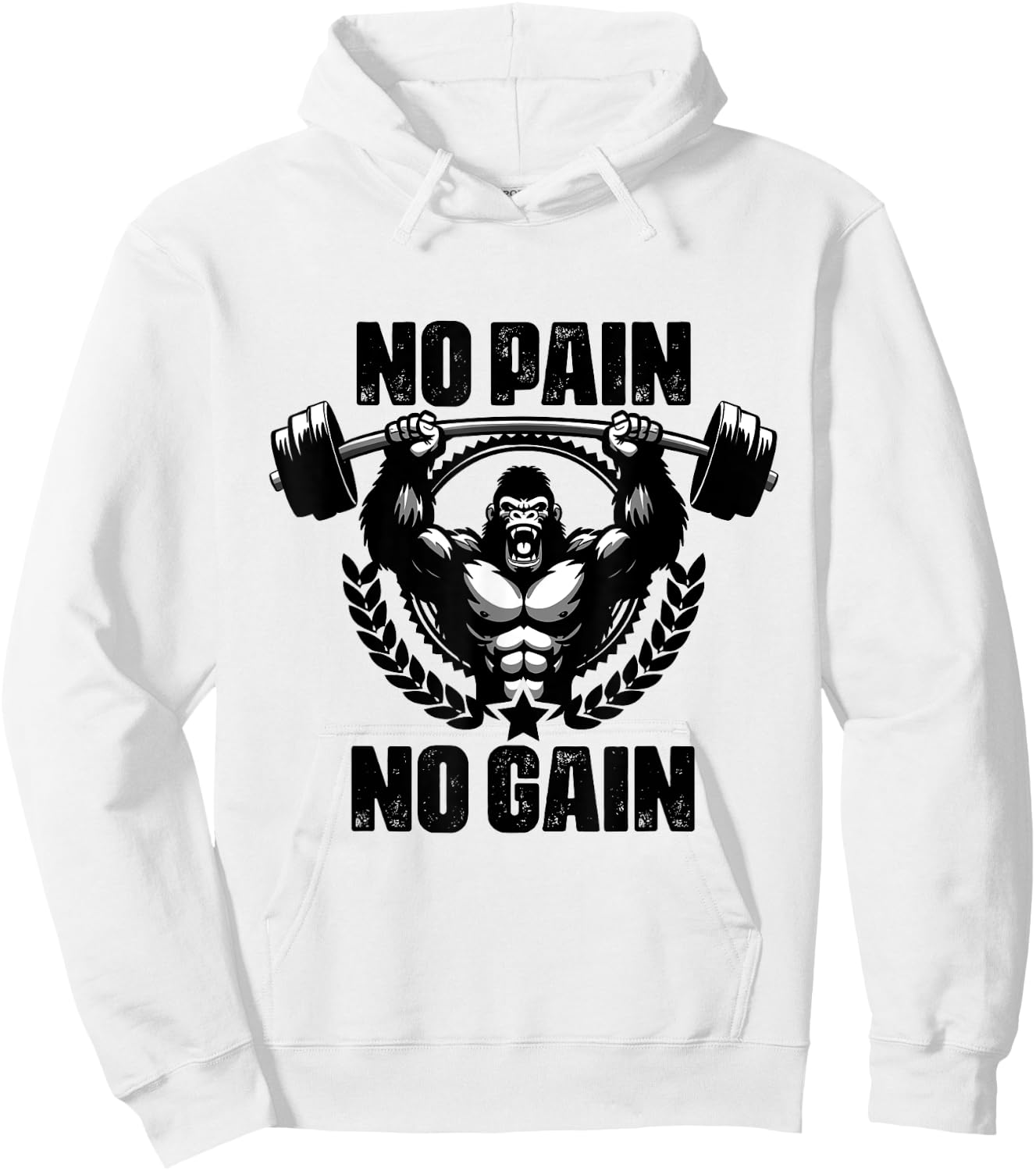 No Pain No Gain Weightlift Workouts Gym Quotes Gym Fitness Hoodie - Hoodie | White