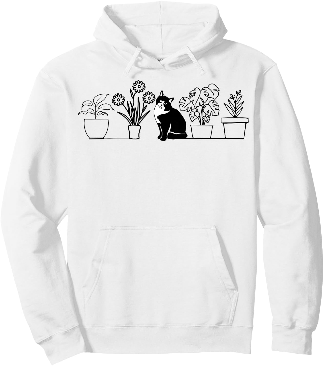 Plants Cats - Cats And Potted Plants Hoodie - Hoodie | White