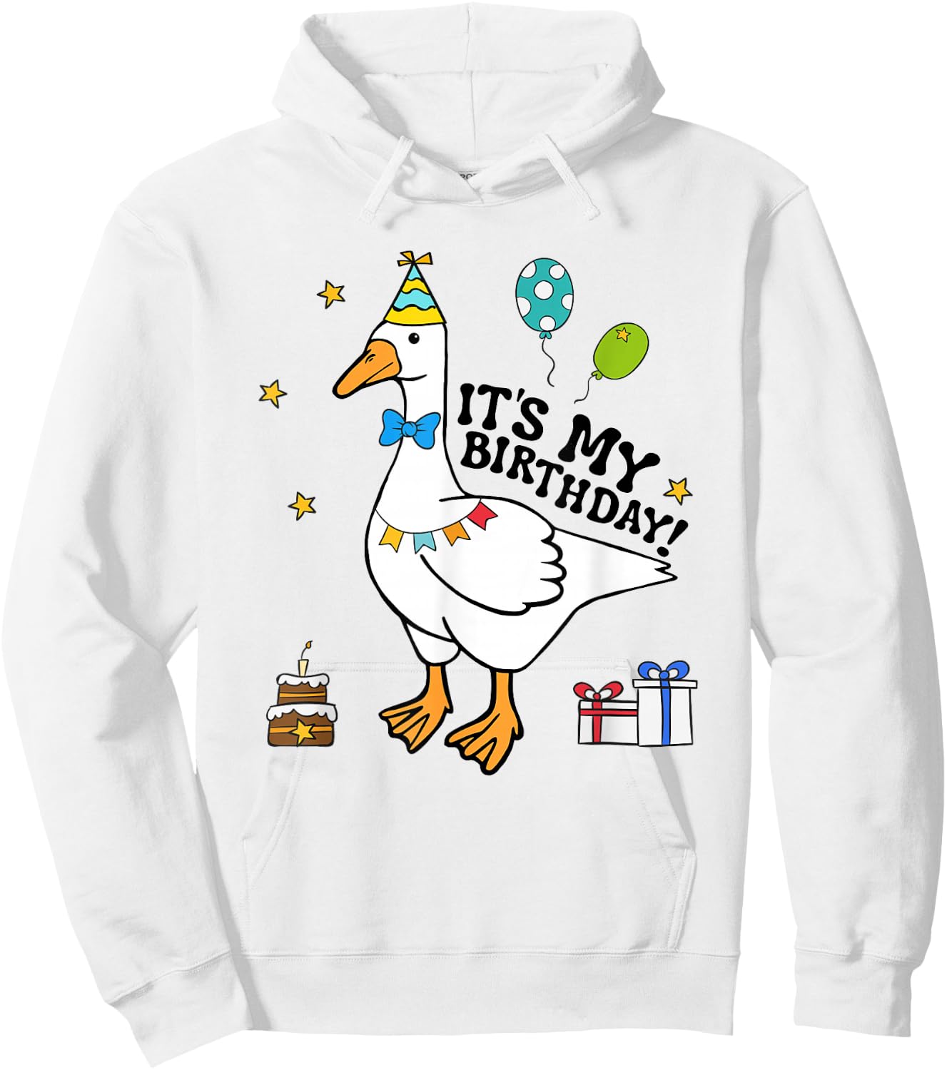 Silly Goose It's My Birthday Birthday Cake Silly Goose Retro Hoodie - Hoodie | White