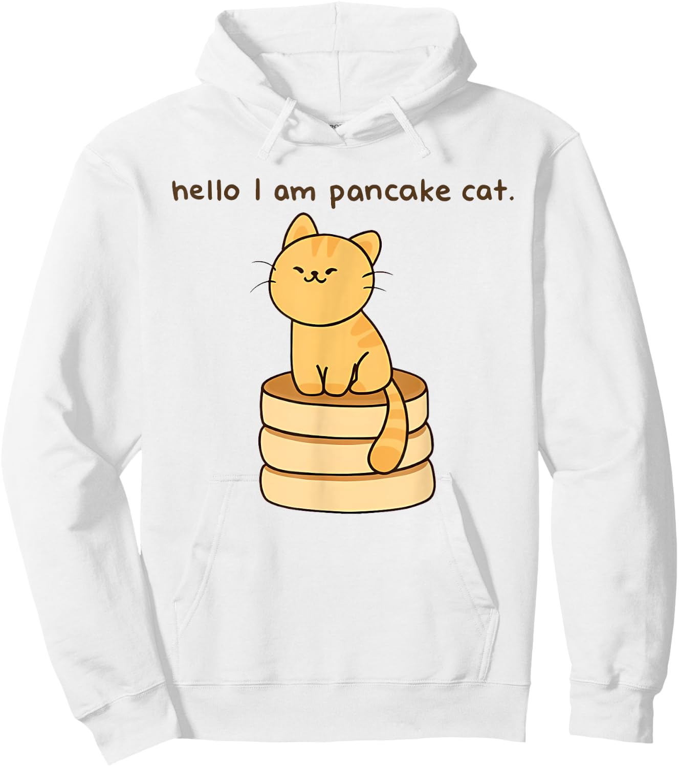 hello I am pancake cat. Funny design Hoodie - Hoodie | White