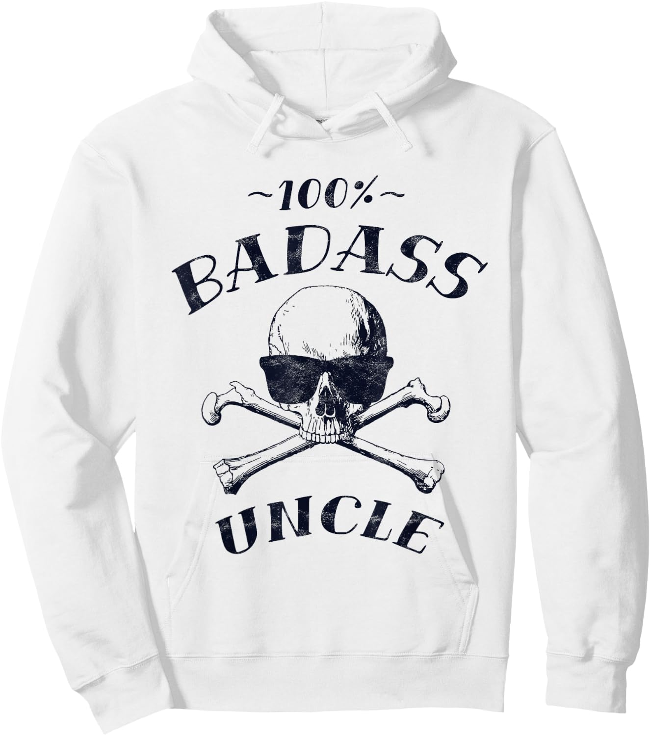 100% Badass Uncle Funny Uncle Gift Hoodie - Hoodie | White