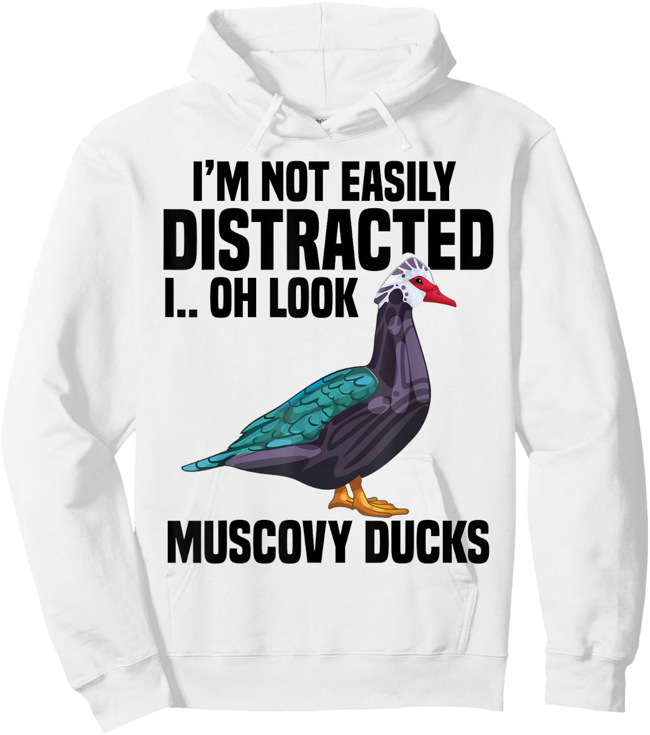 Muscovy Duck Plush Muscovy Duck Necklace Food Muscovy Ducks Hoodie - Hoodie | White