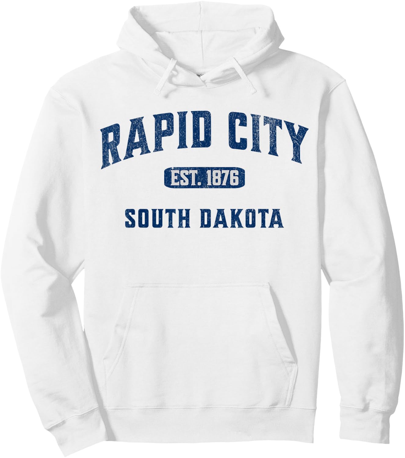Vintage Athletic Souvenir Visit Rapid City South Dakota Hoodie - Hoodie | White