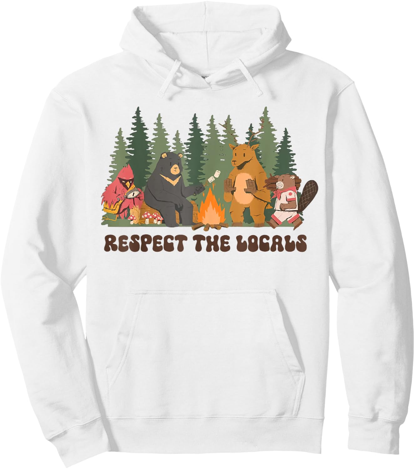 Respect The Local Bear Wildlife Animal National Parks Hoodie - Hoodie | White