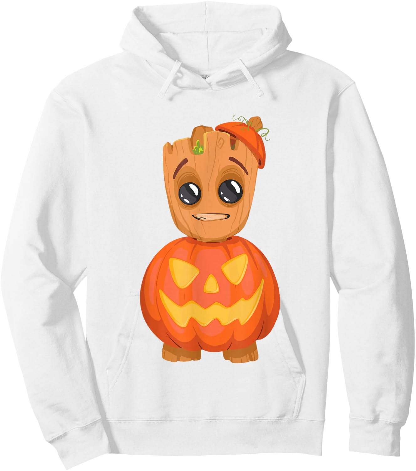 Marvel Classic Halloween Baby Groot Cute Pumpkin Costume Hoodie - Hoodie | White
