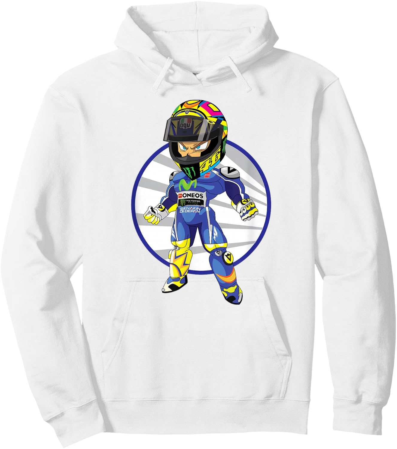Corsa Designs Forza Vale Moto GP Motorcycle Racing Hoodie - Hoodie | White