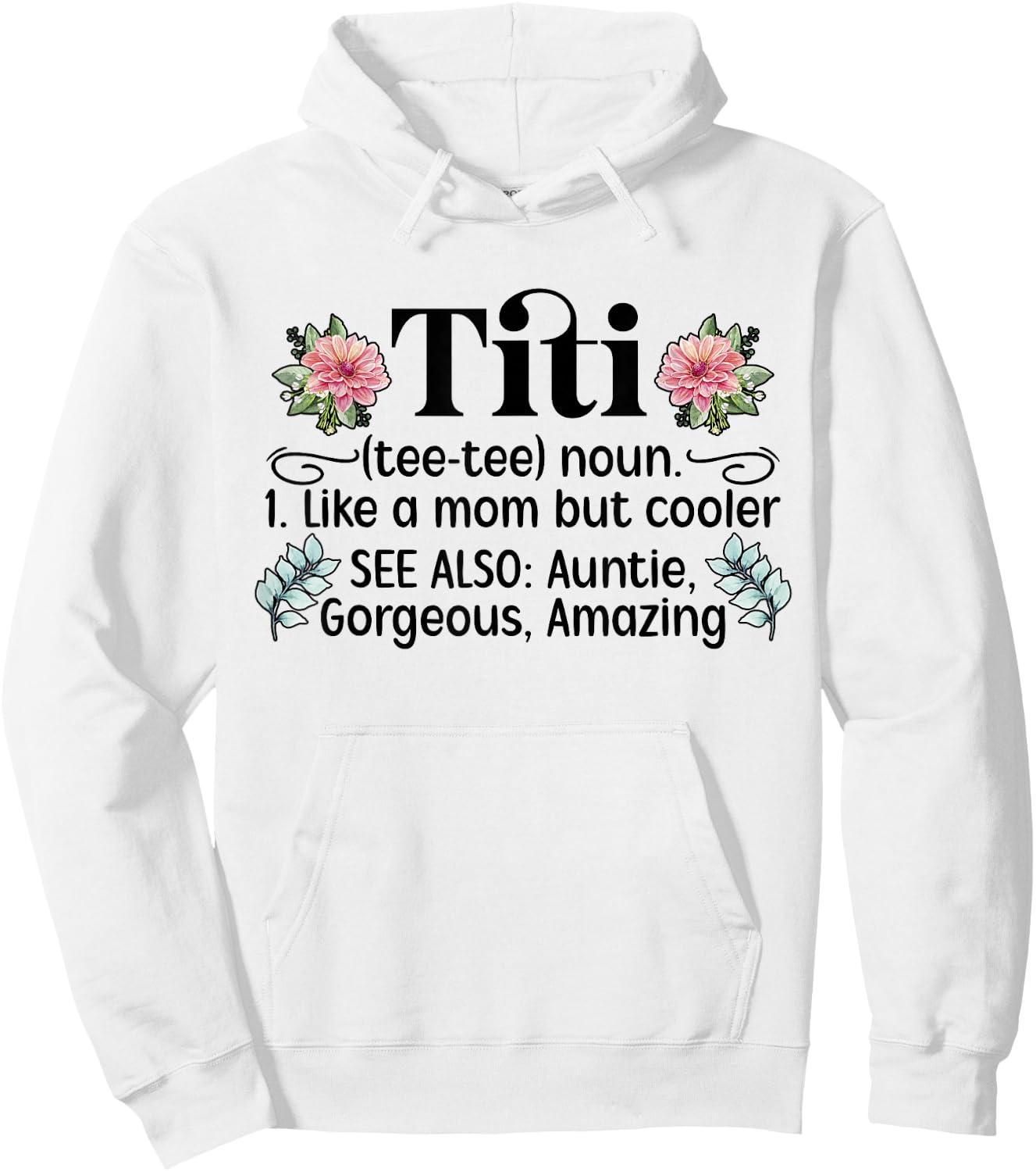 Mother's Day Titi Aunt Titi Auntie - Grey, Women's, Small, Classic Fit, Short Sleeve, Cotton 50% Polyester 50% Hoodie - Hoodie | White