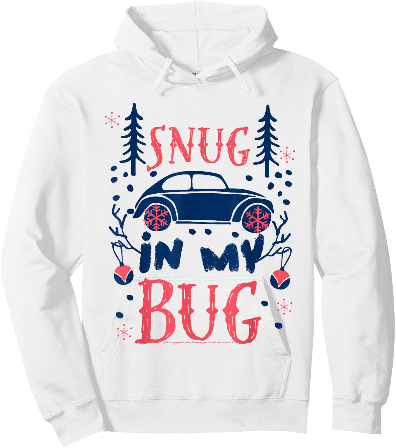 Volkswagen Christmas Snug In My Bug Hoodie - Hoodie | White