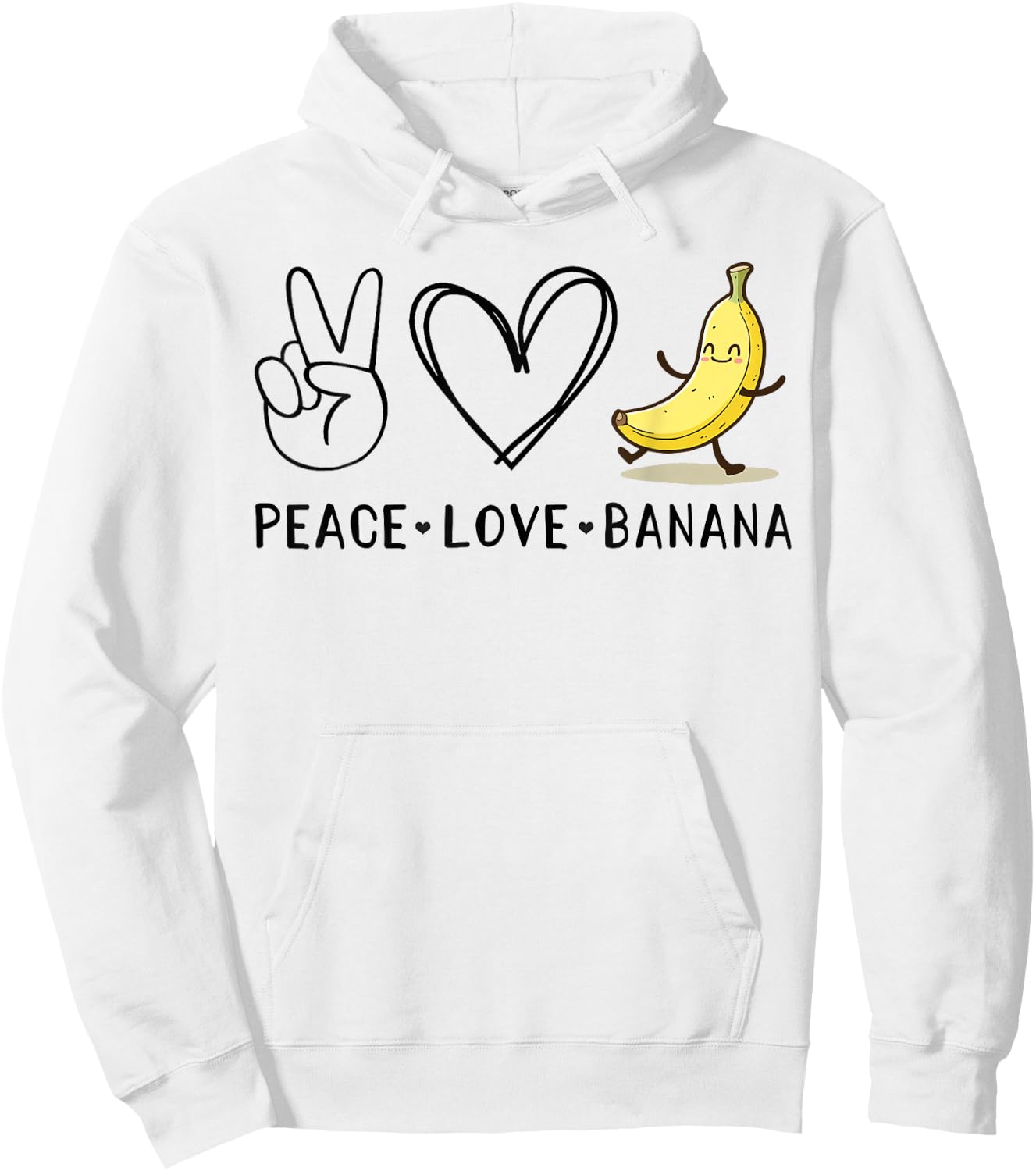 Funny Love Bananas Shirt Cute Banana Gifts Peace Love Banana Hoodie - Hoodie | White