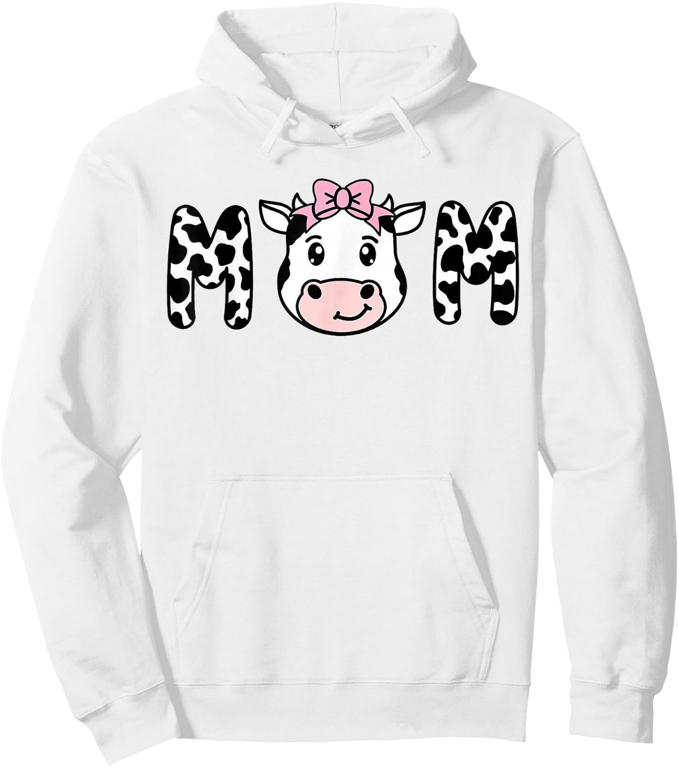 Cow MOM Birthday Family Matching Mothers Day Boy Girl Farm Hoodie - Hoodie | White