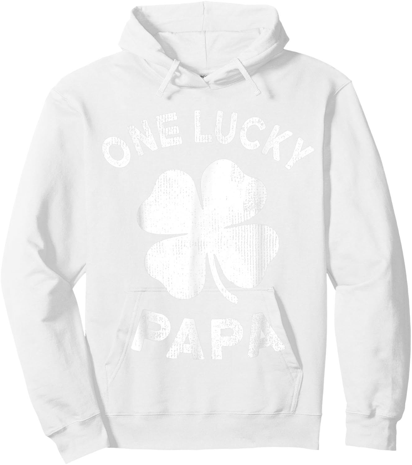 One Lucky Papa St Patricks Day Green Shamrock Leaf Hoodie - Hoodie | White