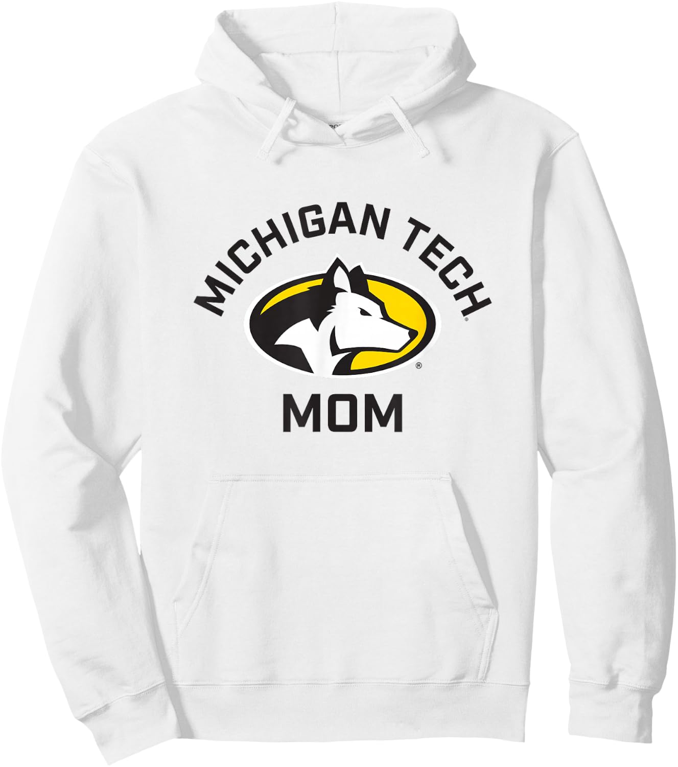 Michigan Tech Huskies Arched Mom Hoodie - Hoodie | White