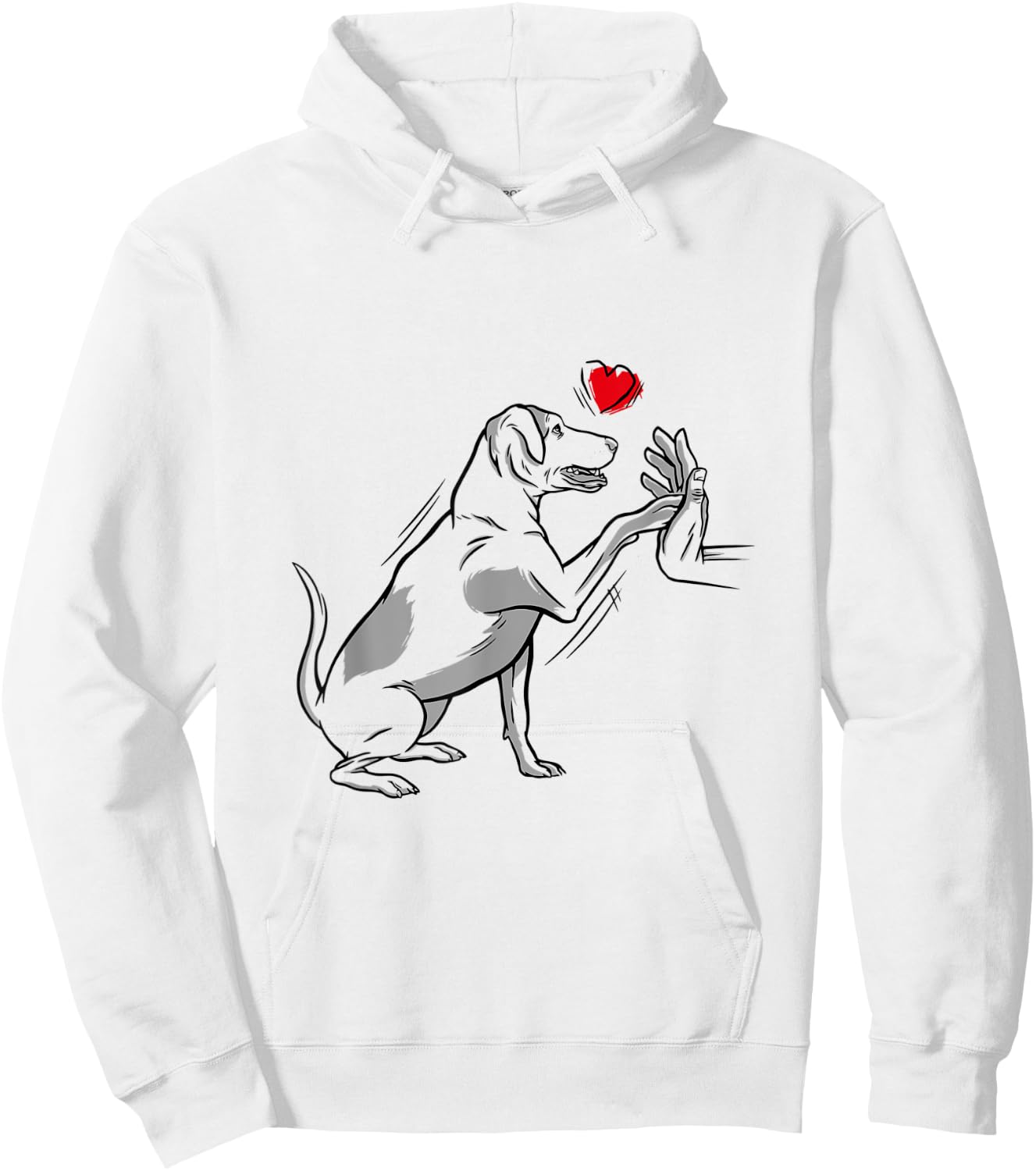 Dog Paw Hand Human Heart Love Labrador Retriever Hoodie - Hoodie | White