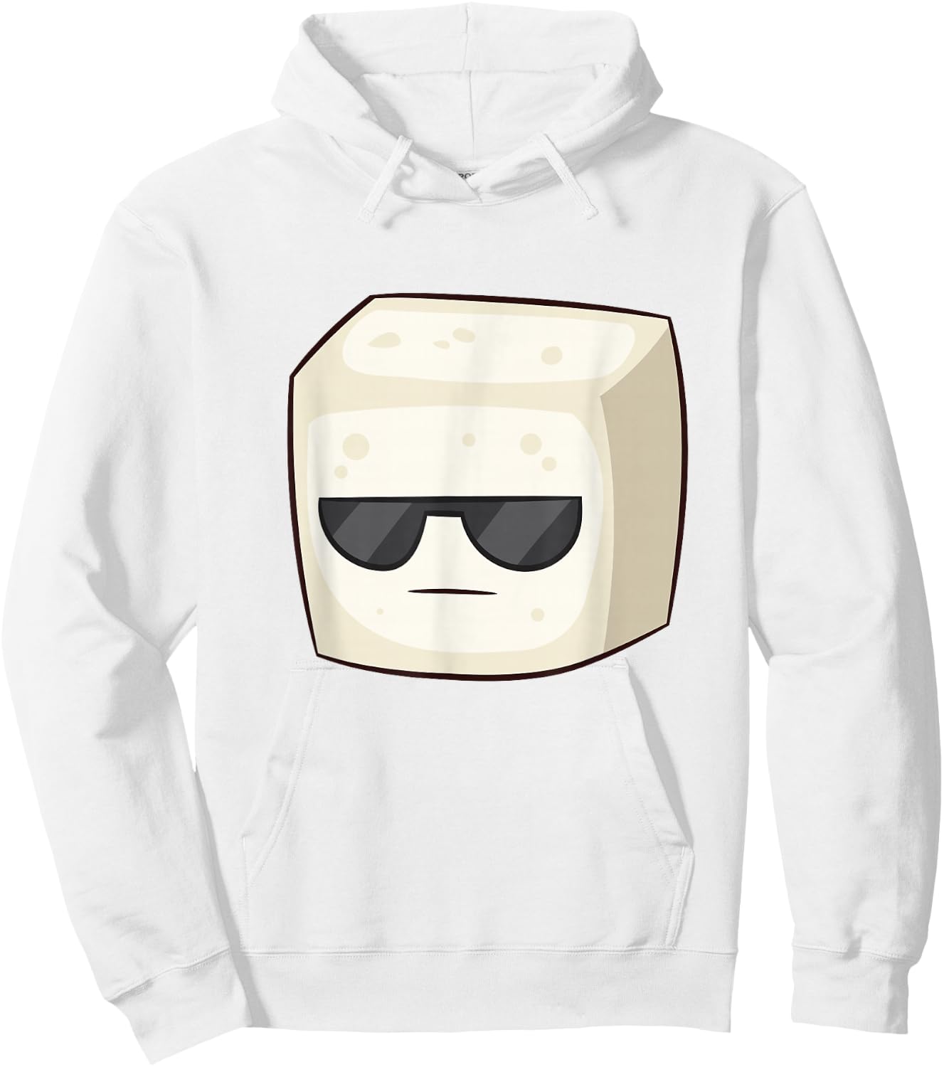 Tofu With Sunglasses Vegan Vegetarian Cute Cartoon Tofu Hoodie - Hoodie | White