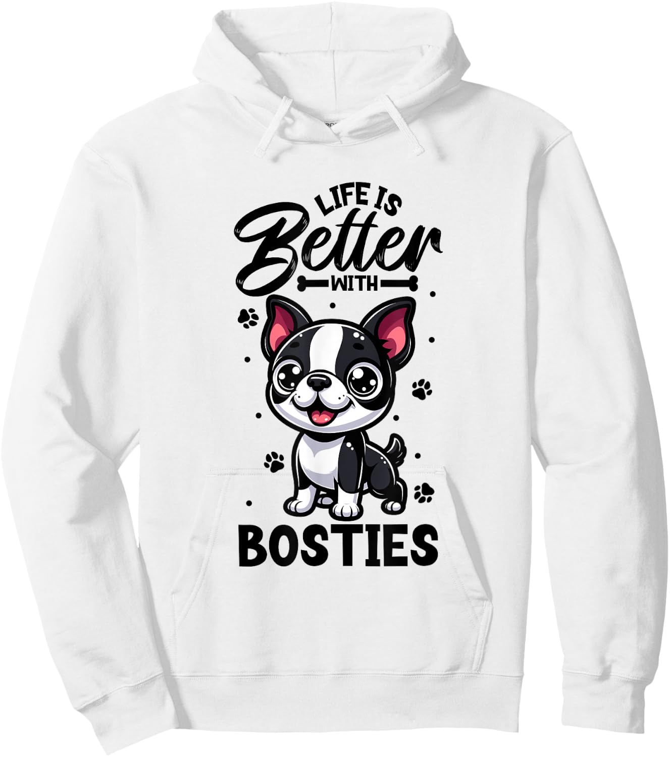 Best life with Boston Terrier Hoodie - Hoodie | White
